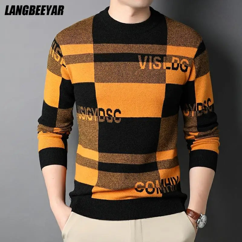 New Fashion Designer Brand Luxury Street Wear Knit Pullover For Men's Clothing