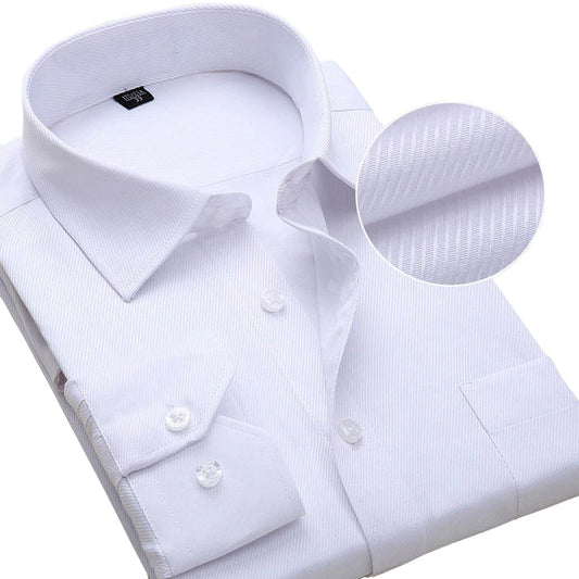 Long Sleeve Men Fashion Office Working White Shirts