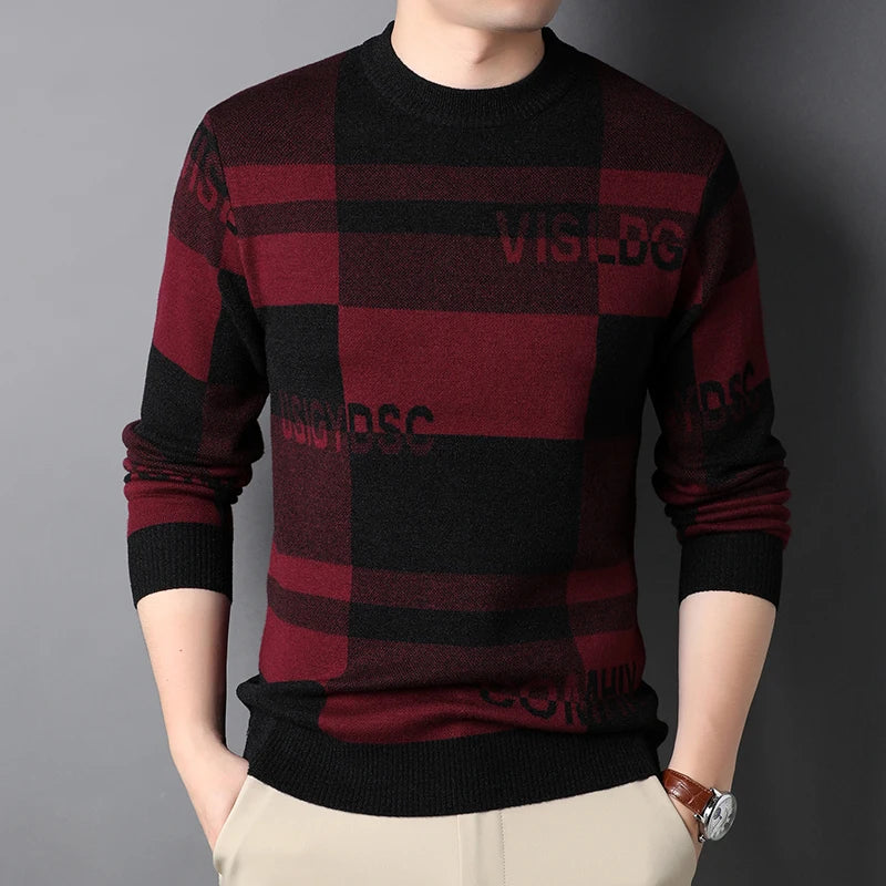 New Fashion Designer Brand Luxury Street Wear Knit Pullover For Men's Clothing