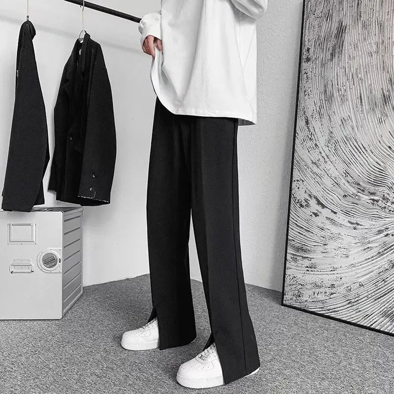 Black Harajuku Oversized Casual Streetwear For Men Trousers